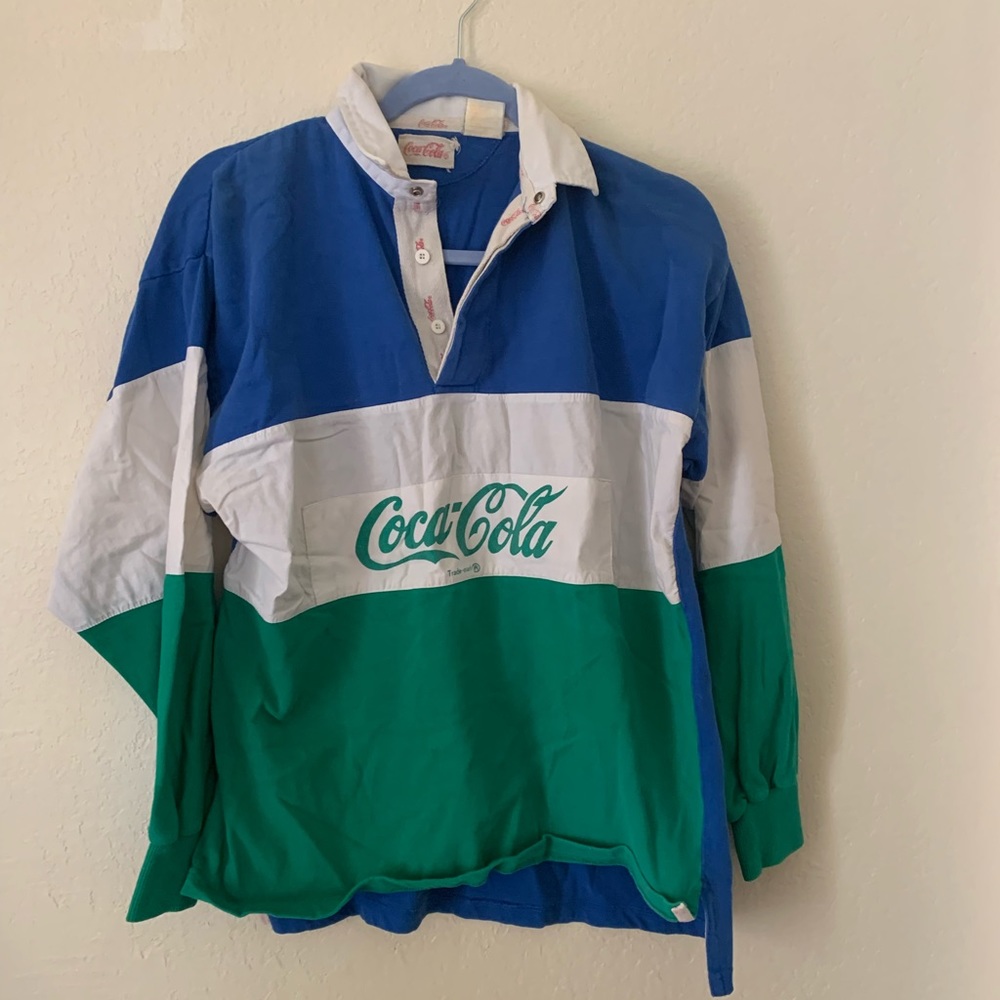 Vintage Coca-Cola Brand Rugby Shirt Unisex